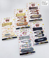 Kids Tic Tac Hair Clip Mix Color (12 card Packet)